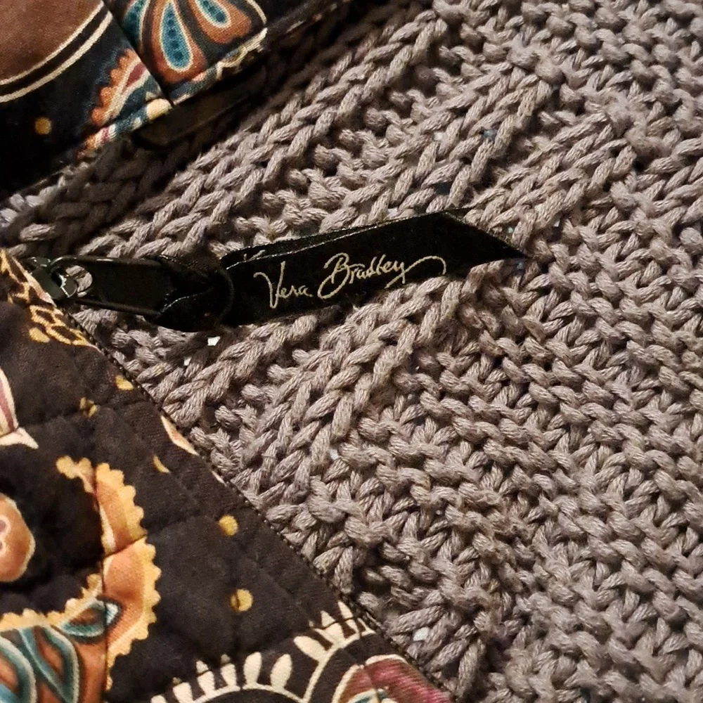 Vera Bradley Brown Black Paisley Quilted Shoulder Bag